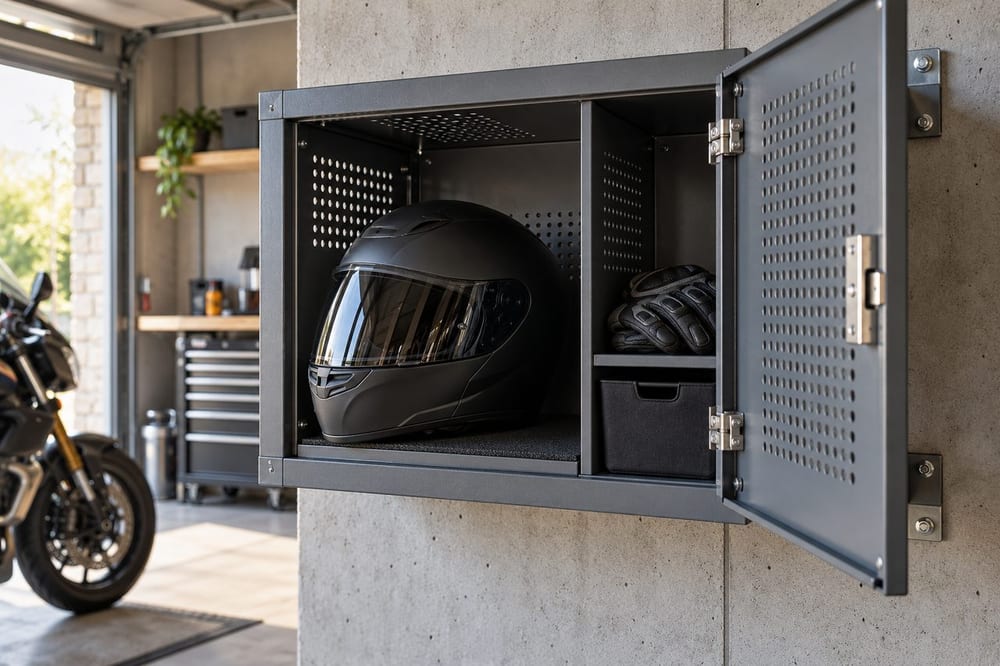 Casier pour casque moto : dimensions, sécurité et rangement
