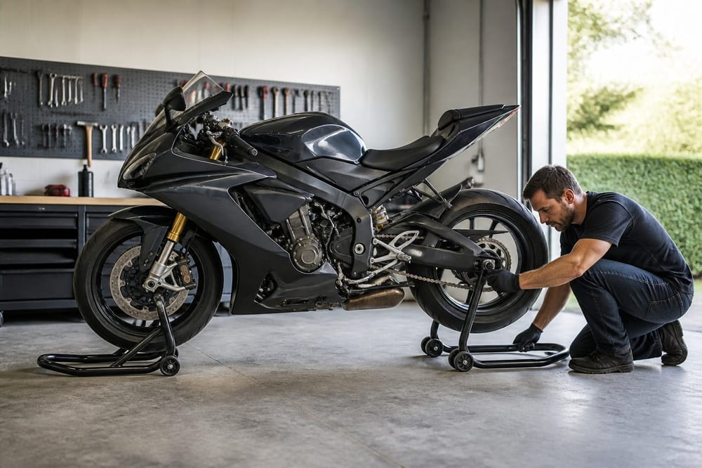 Béquille d’atelier moto : choisir le bon appui et lever sans risque
