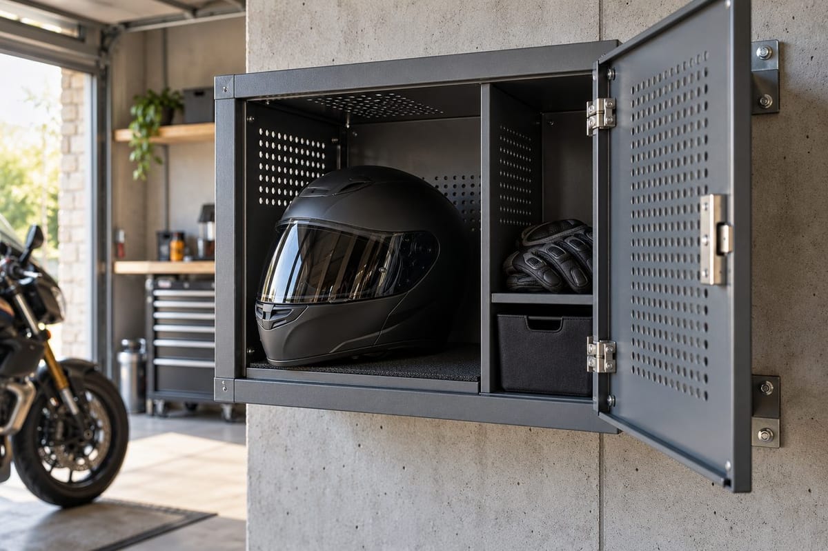 Casier pour casque moto : dimensions, sécurité et rangement